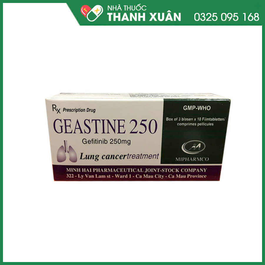 Geastine-250mg thuốc điều trị ung thư phổi hoặc ung thư phổi loại không phải tế bào nhỏ